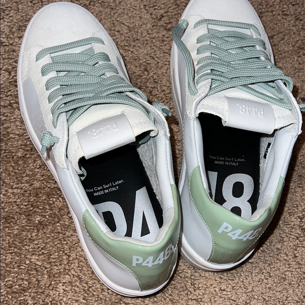 Brand new P448 White and Green Sneakers women’s size 38